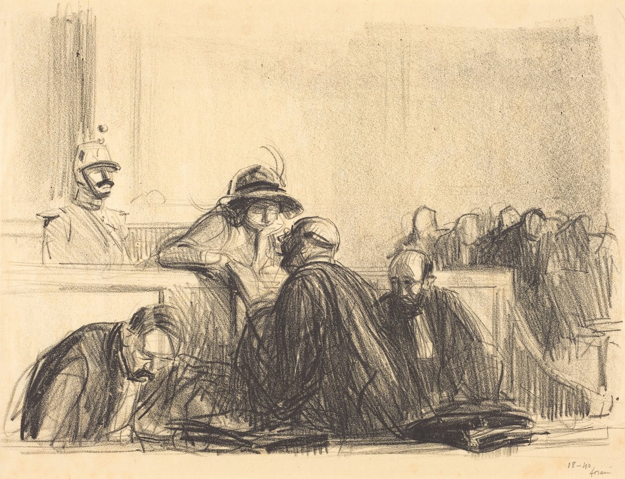 Avocat parlant à sa cliente - Jean-Louis Forain