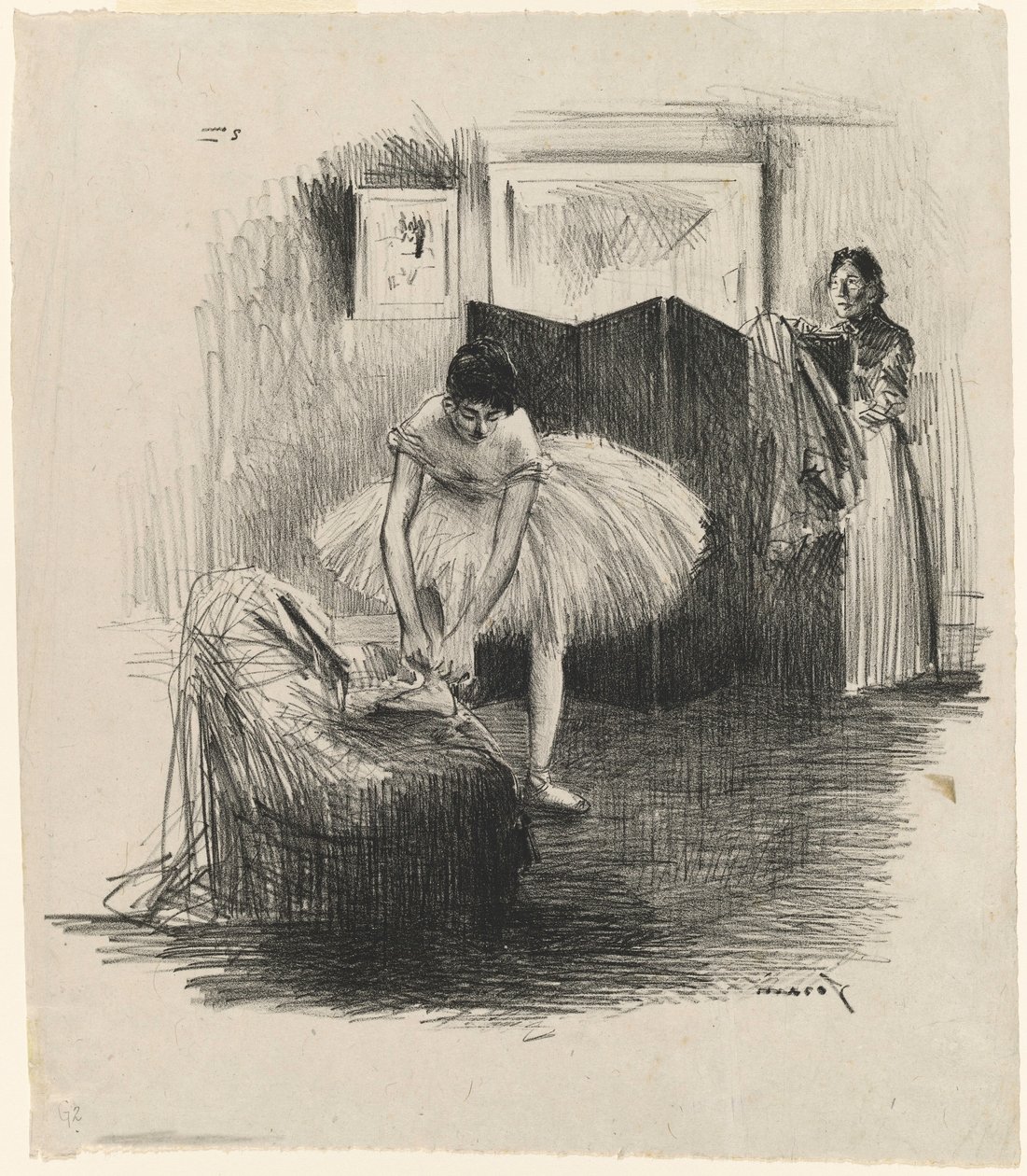 Danseuse rattachant son chausson - Jean-Louis Forain