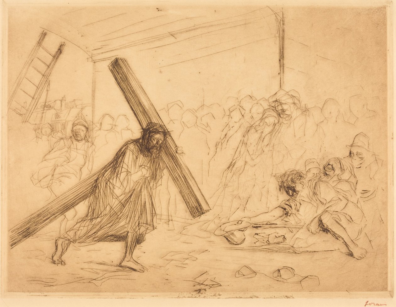 Le Christ portant sa croix (4e planche) - Jean-Louis Forain