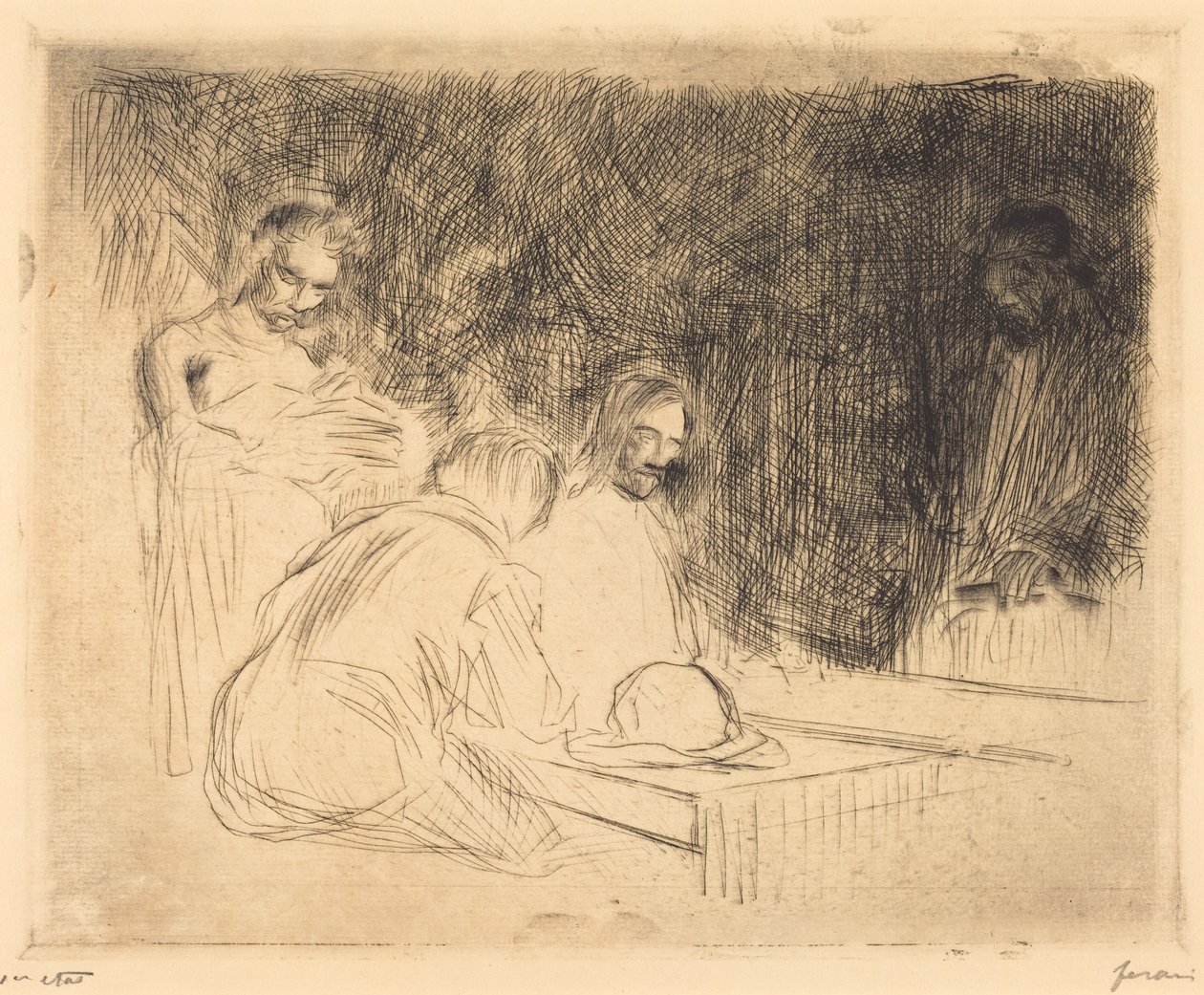 Le repas à Emmaüs (3e planche) - Jean-Louis Forain