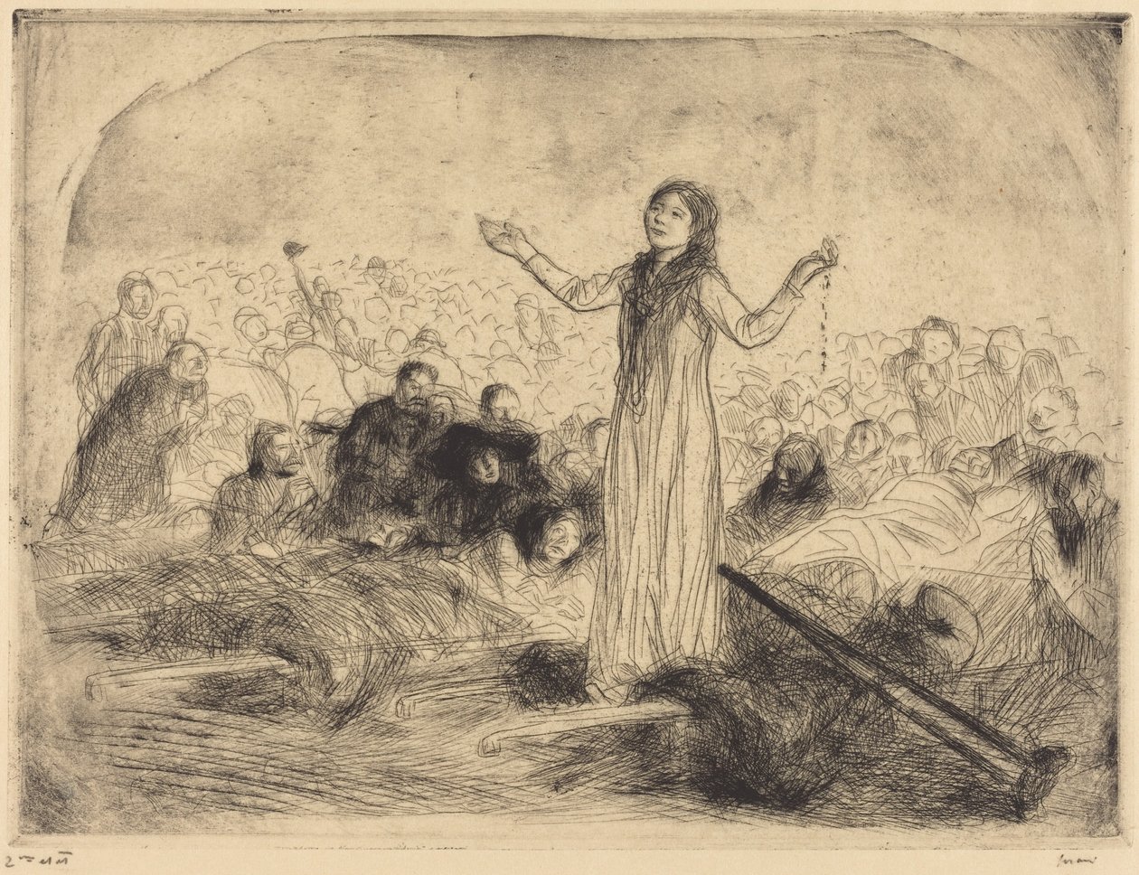 Lourdes, la miraculée (2e planche) (Lourdes, the Miracle) (second plate) - Jean-Louis Forain