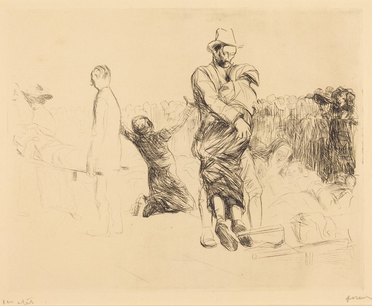 Lourdes, transport des paralysées (Lourdes, Transport of the Paralyzed) - Jean-Louis Forain
