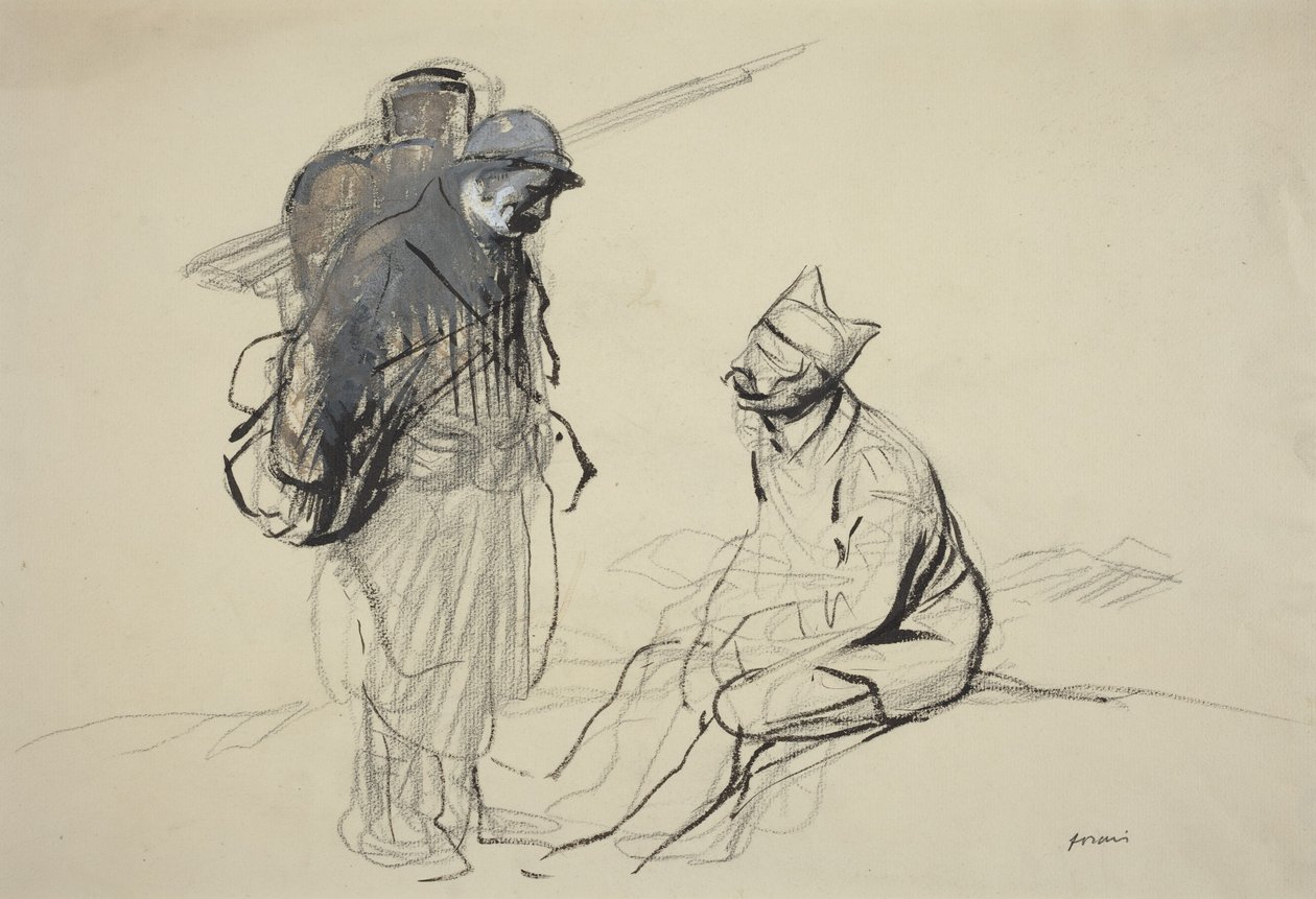 Poilu et Tommy en pleine conversation - Jean-Louis Forain