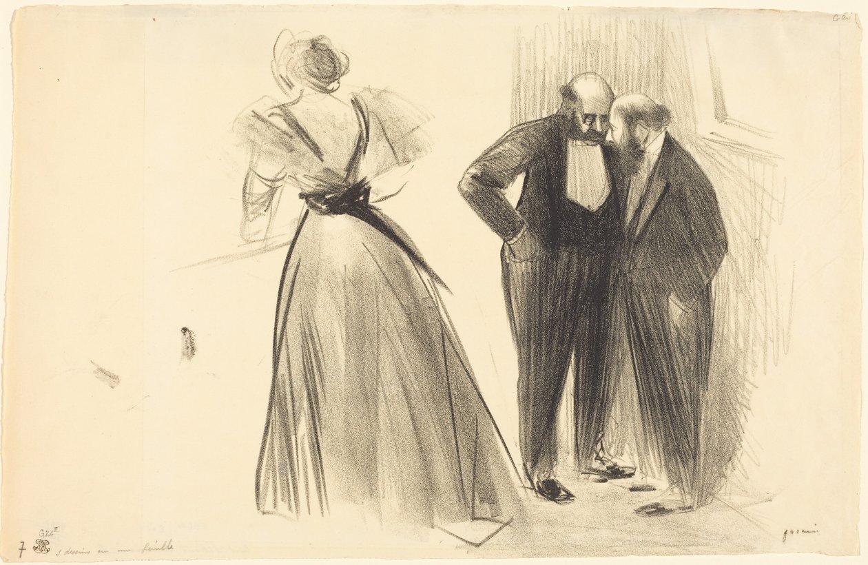 Trois dessins sur une feuille - Jean-Louis Forain