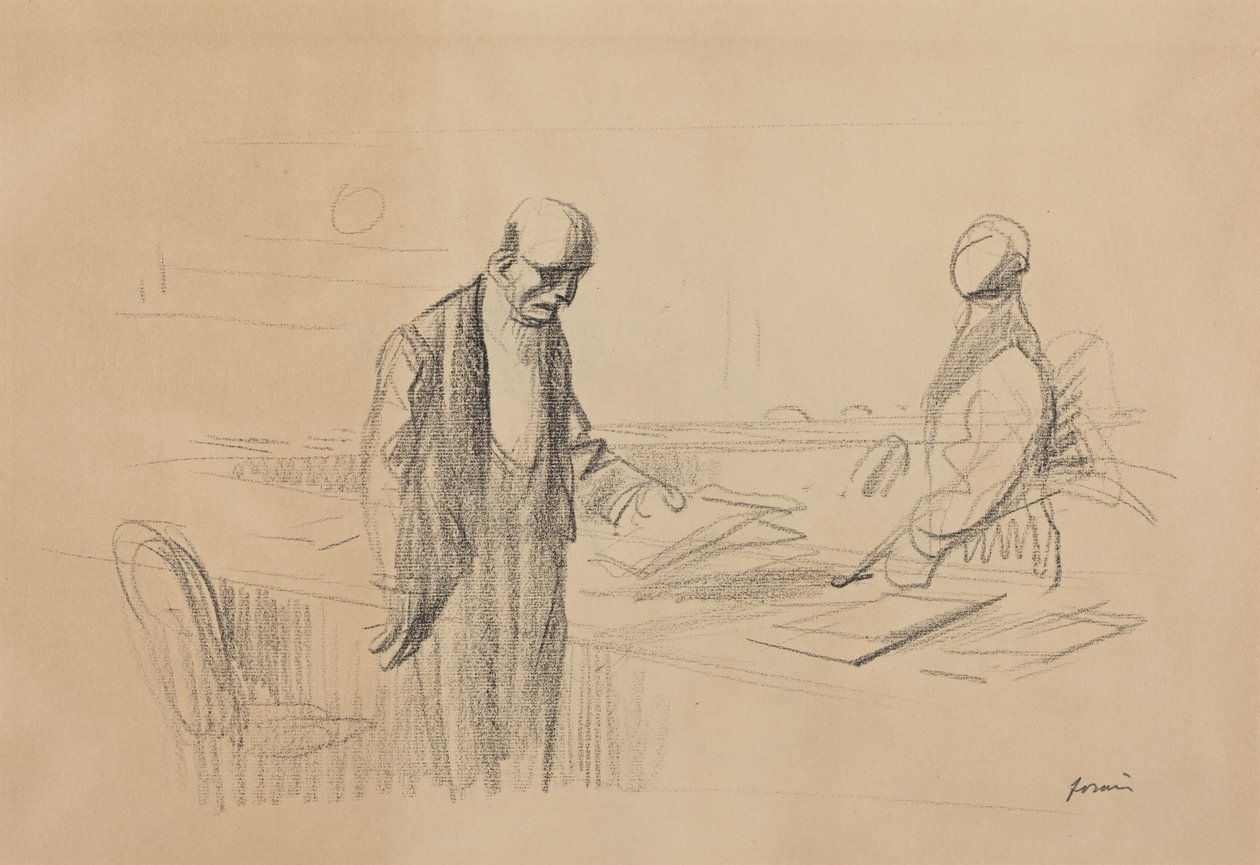 a) À la conférence (recto) ; b) Figure allongée (verso) - Jean-Louis Forain