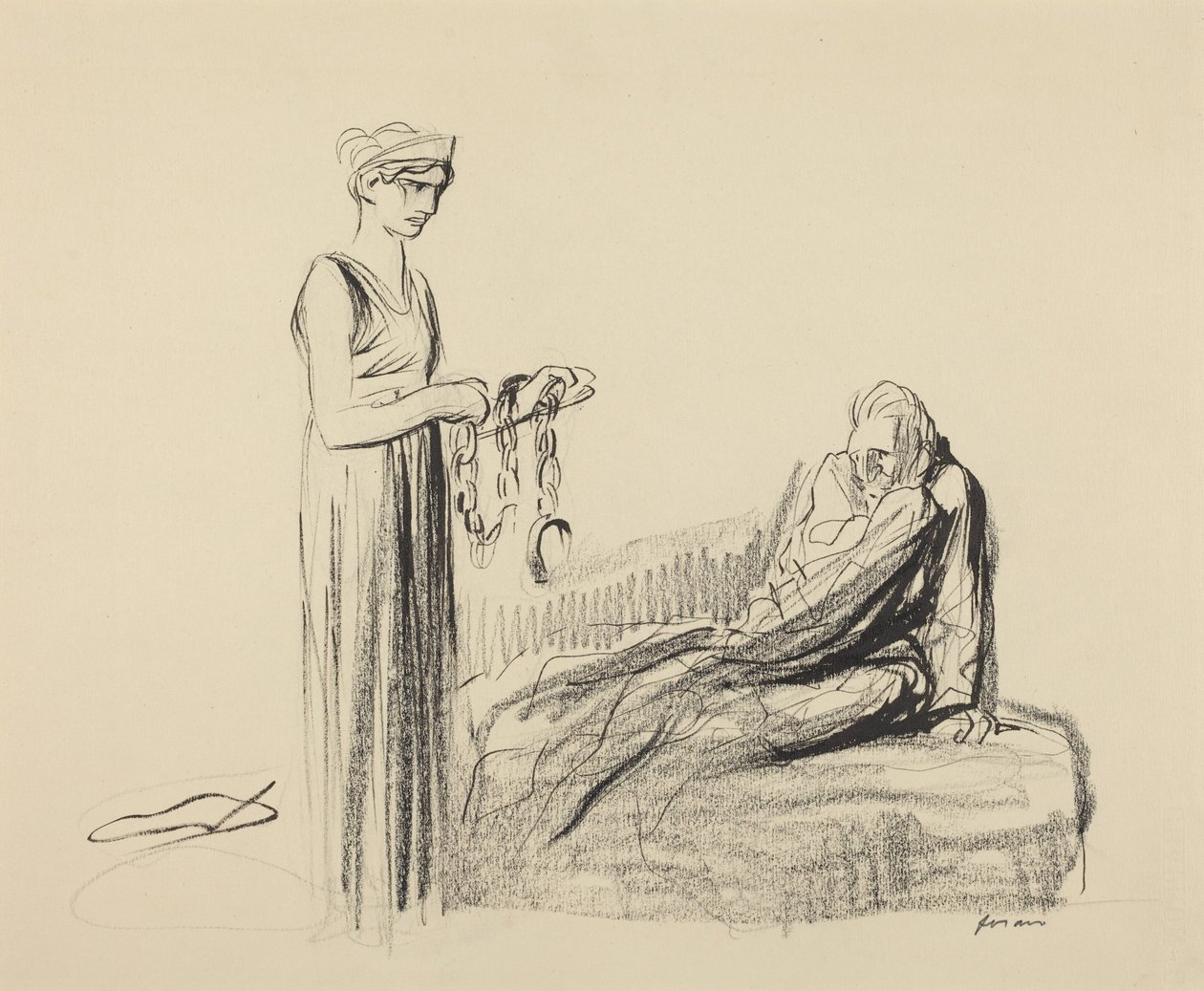 a) Entraves (recto) ; b) Plusieurs figures (verso) - Jean-Louis Forain