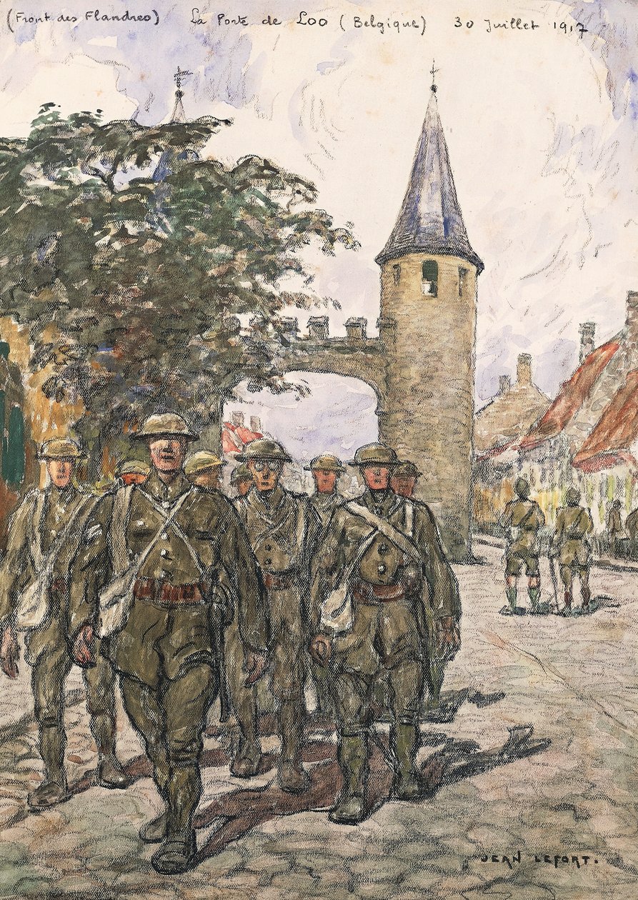 Front des Flandres, porte de Loo (Belgique), 30 juillet 1917 (aquarelle sur papier) - Jean Louis Lefort