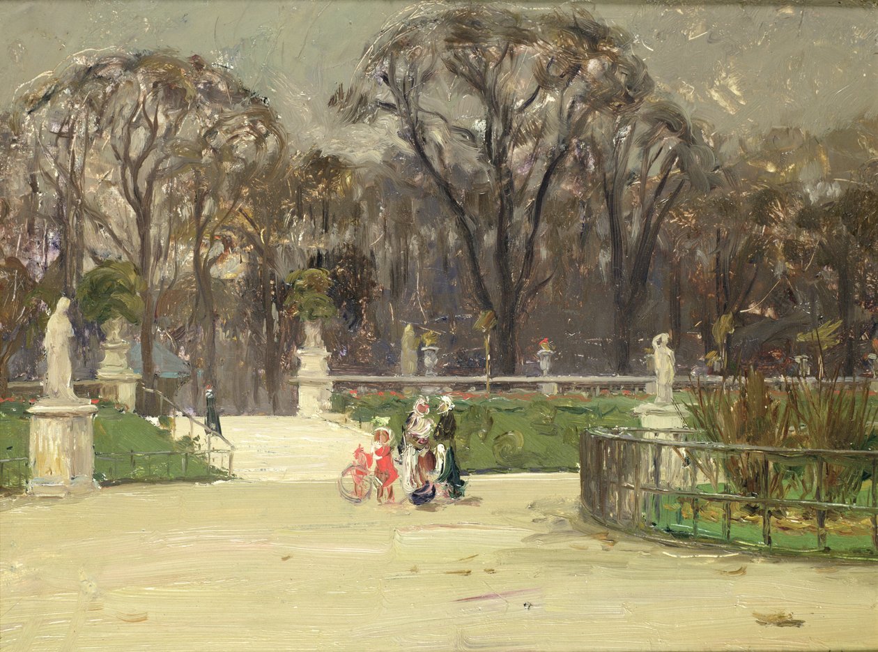 Dans le jardin du Luxembourg (huile sur toile) - Jean Louis Lefort
