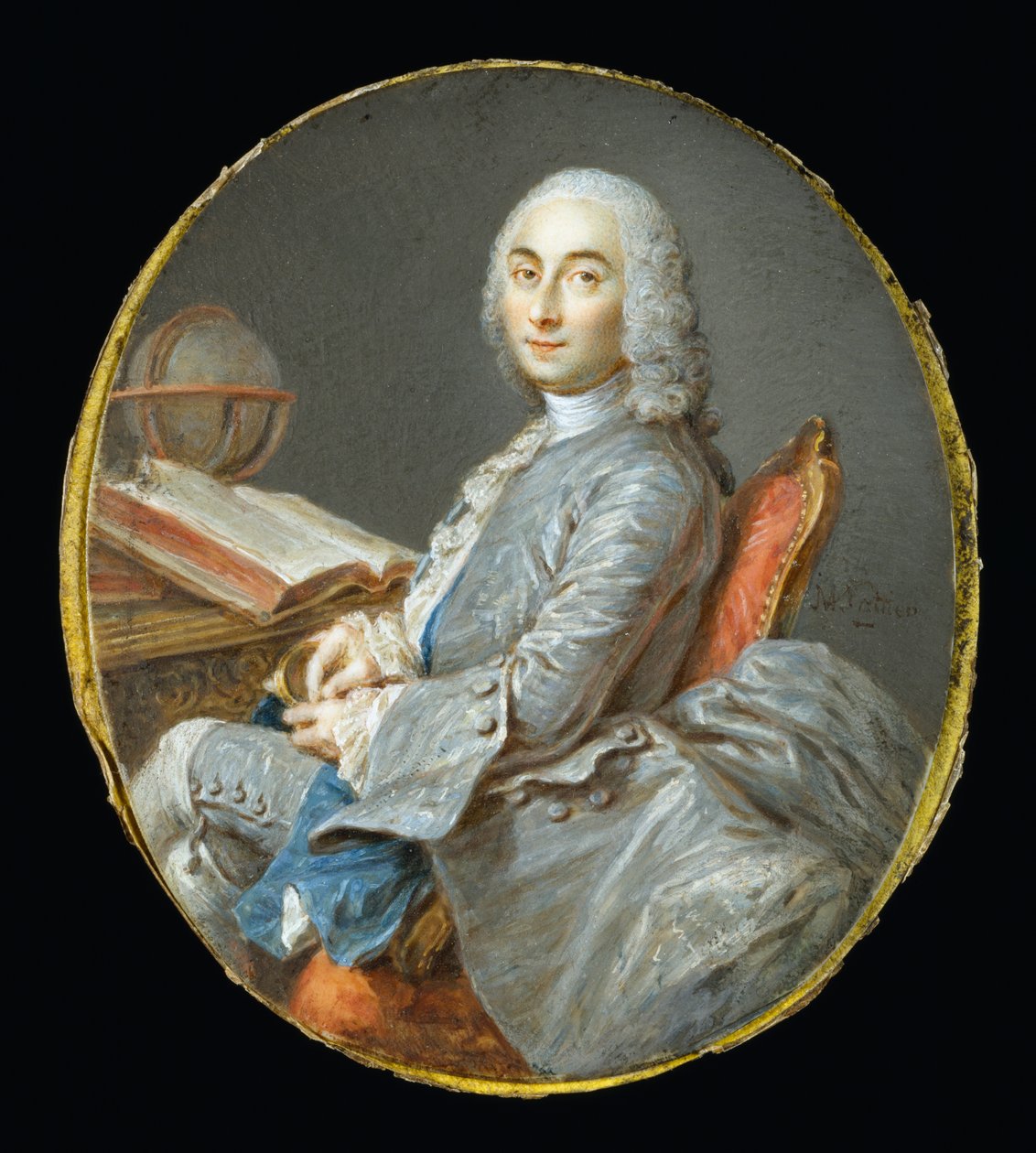 Portrait miniature de César François Cassini de Thury - Jean-Marc Nattier