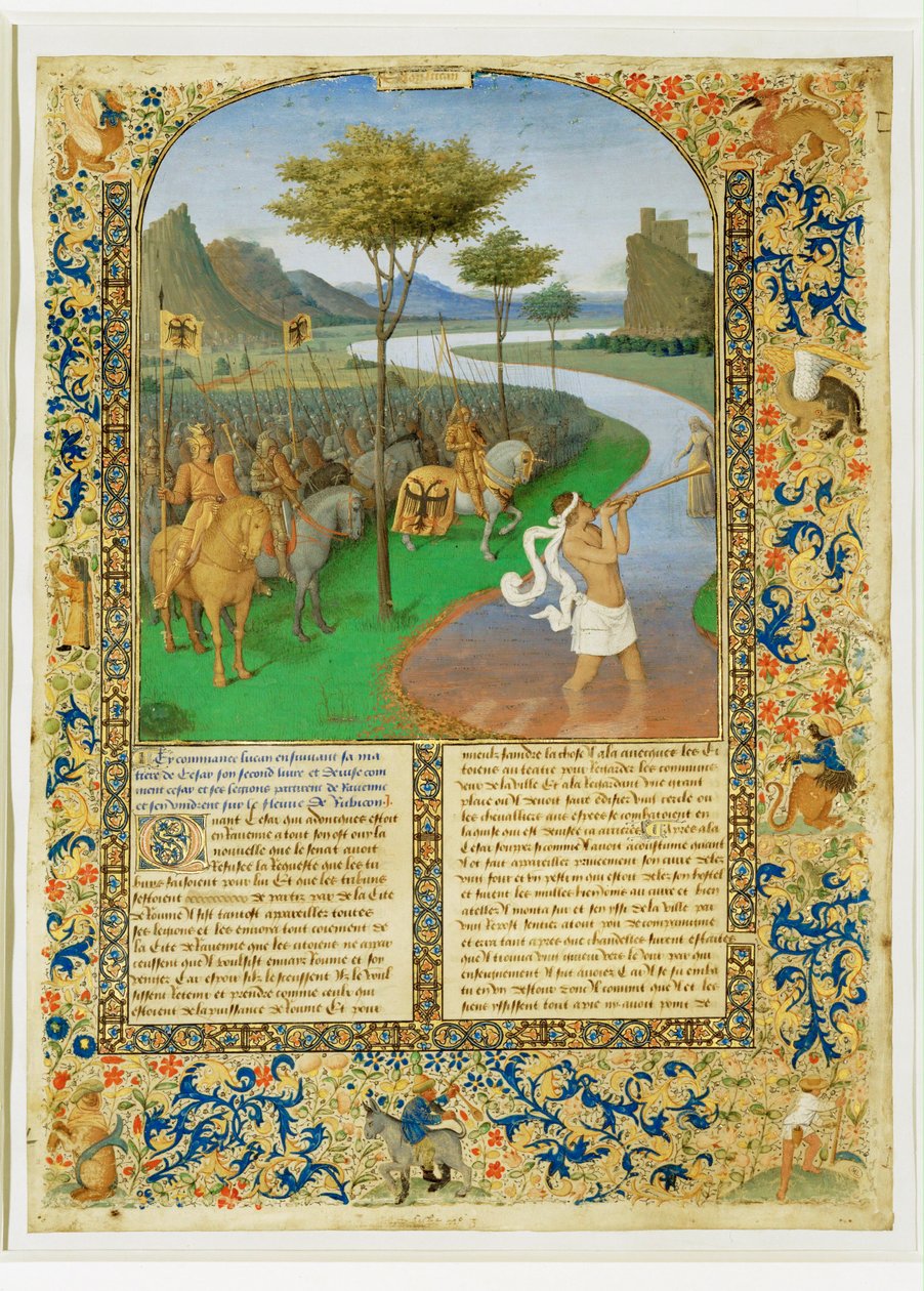 Le passage du Rubicon par Cesar-Caesar crossing the Rubicon ... - Jean (style of) Fouquet