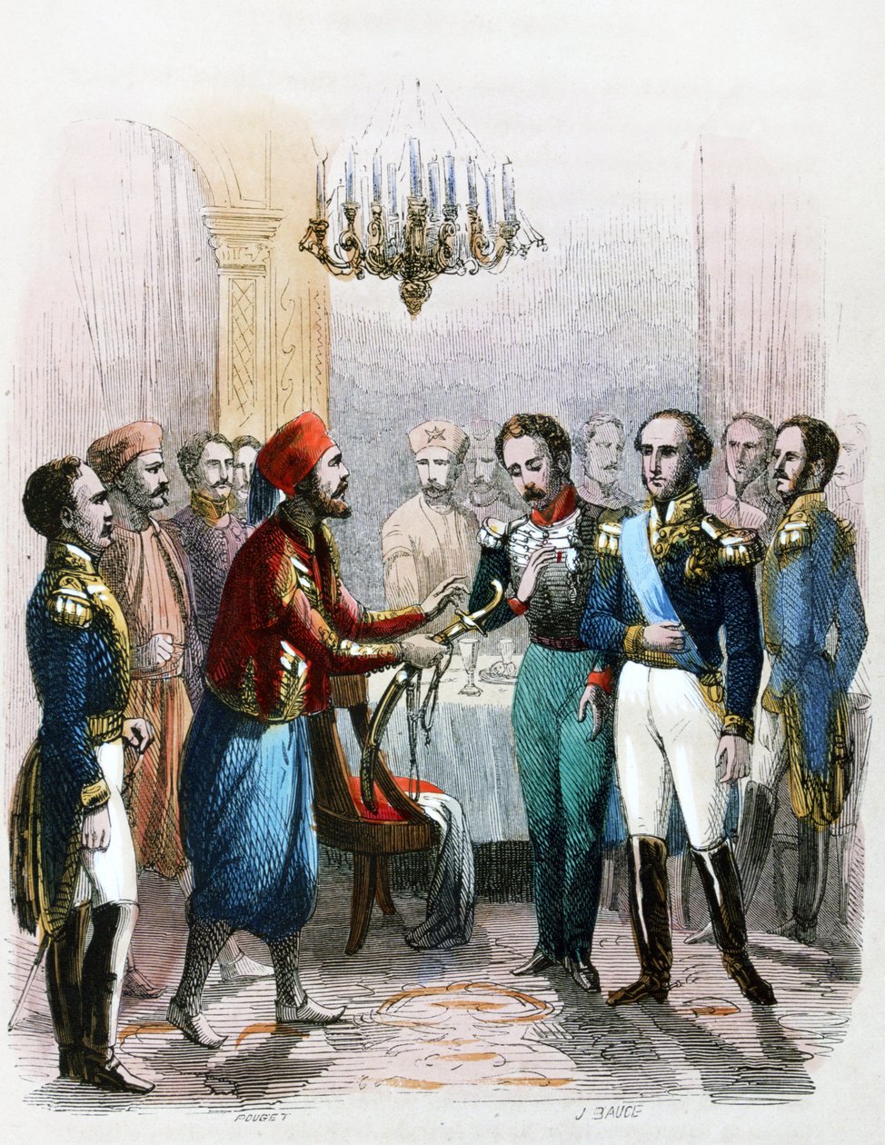 Rencontre entre Ibrahim Pacha (1789-1848) et le colonel Joseph Anthelme Sève (Soliman Pacha, Suleyman Pacha ou Soliman al-Fransawi Pacha) - Jean Adolphe Beauce