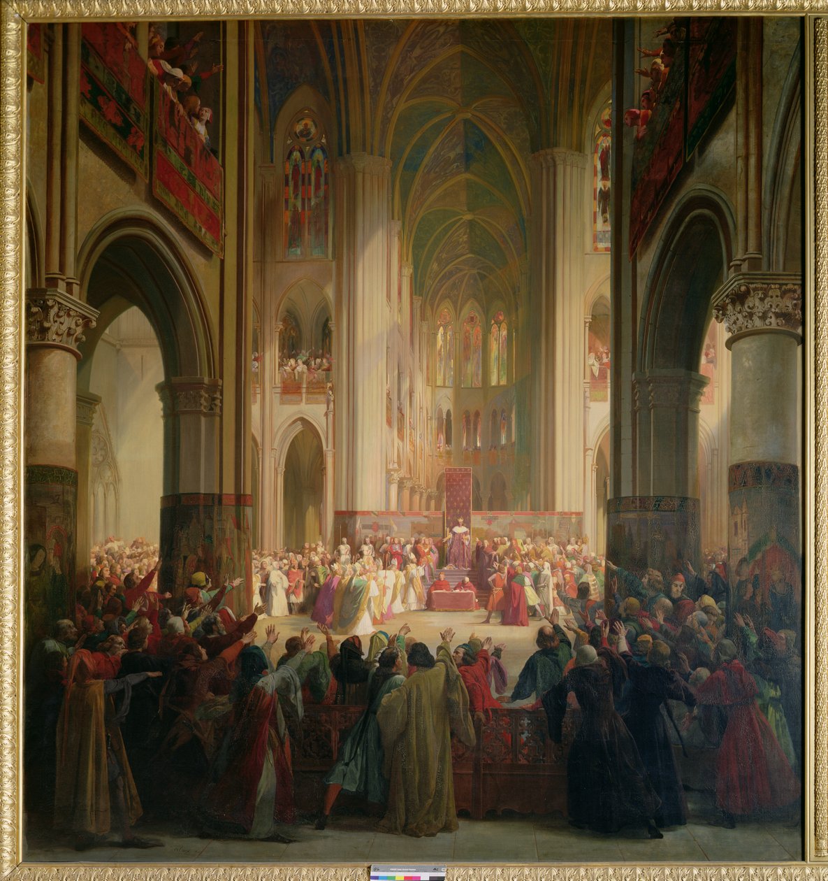 États généraux de Paris se réunissant à Notre-Dame après la mort de Charles IV (1295-1328) - Jean Alaux