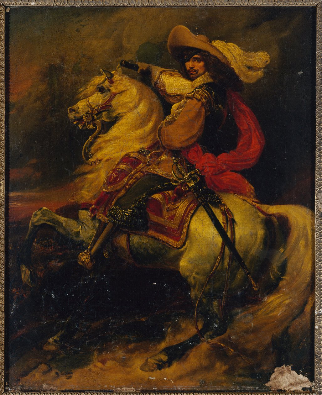 French: Portrait équestre de Josias, Comte de Rantzau (1609-1650), maréchal de France - Jean Alaux
