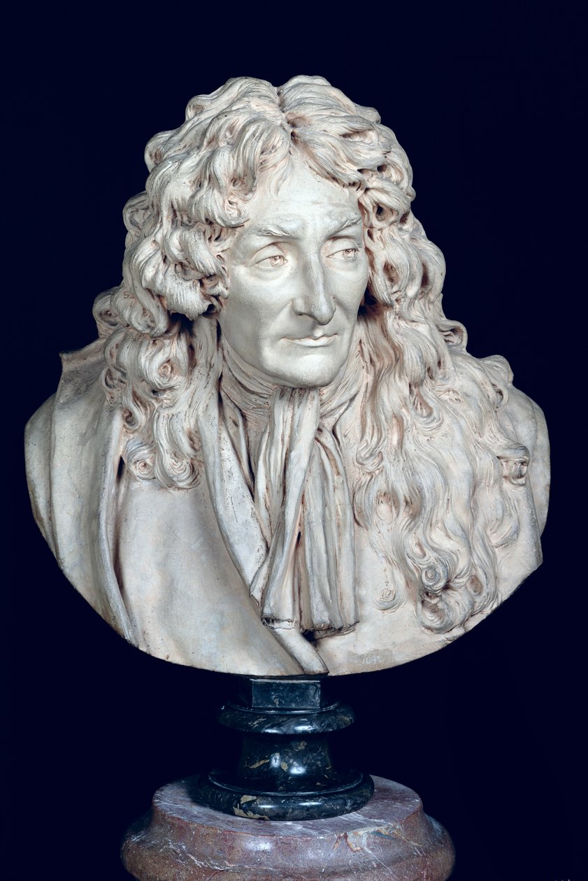Buste de Jean de La Fontaine (1621-95) 1692 (argile) - Jean Antoine Houdon