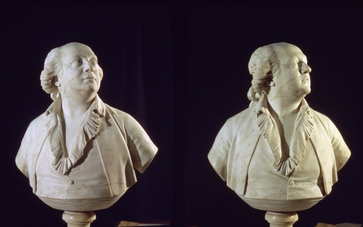 Buste portrait de Giuseppe Balsamo (1743-95), appelé le comte de Cagliostro (marbre) - Jean Antoine Houdon