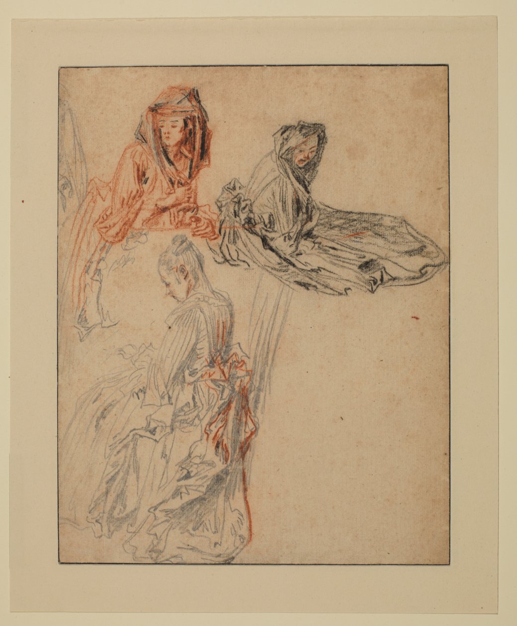 Trois études de figures féminines - Jean Antoine Watteau