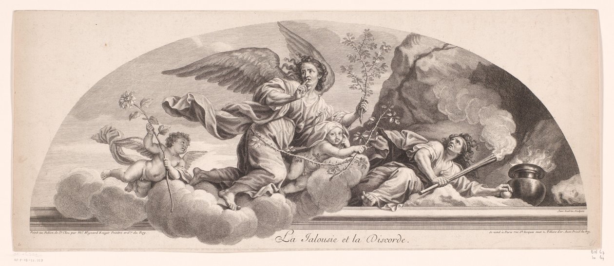 Représentation allégorique avec Jalousie et Discorde - Jean Audran