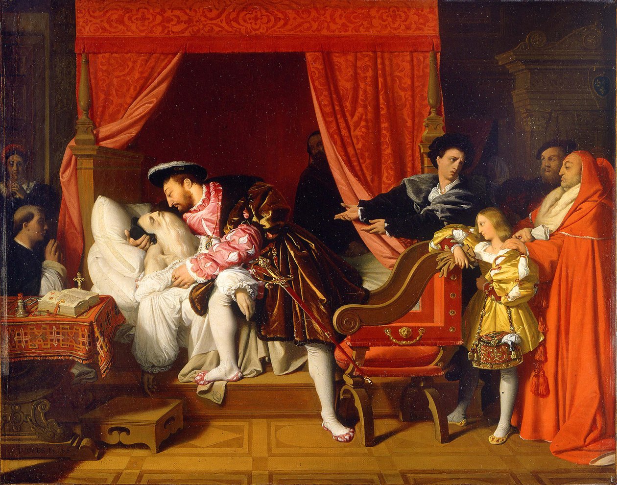 François Ier reçoit les derniers souffles de Léonard de Vinci - Jean Auguste Dominique Ingres