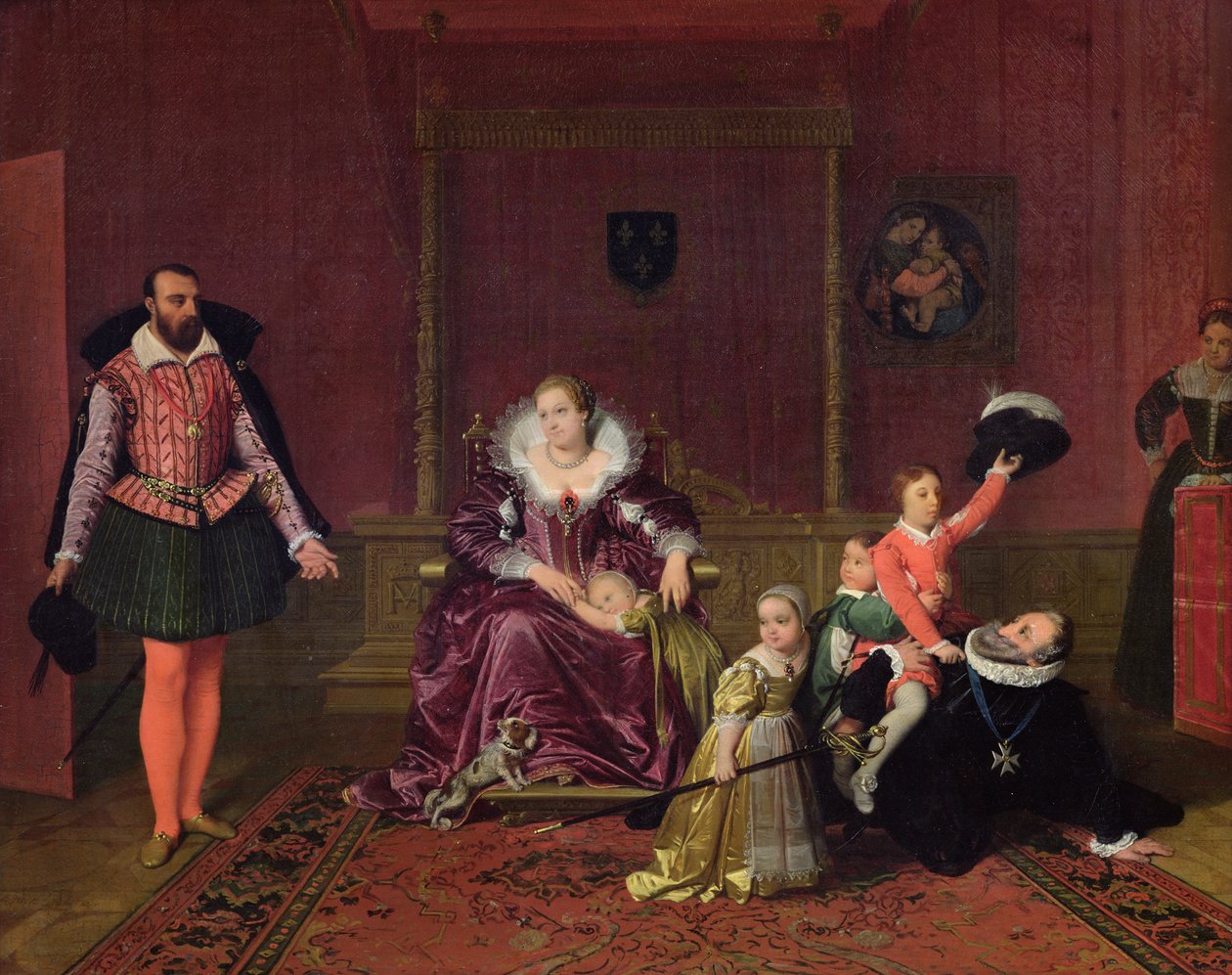 Henri IV (1553-1610) roi de France et de Navarre jouant avec ses enfants alors que l