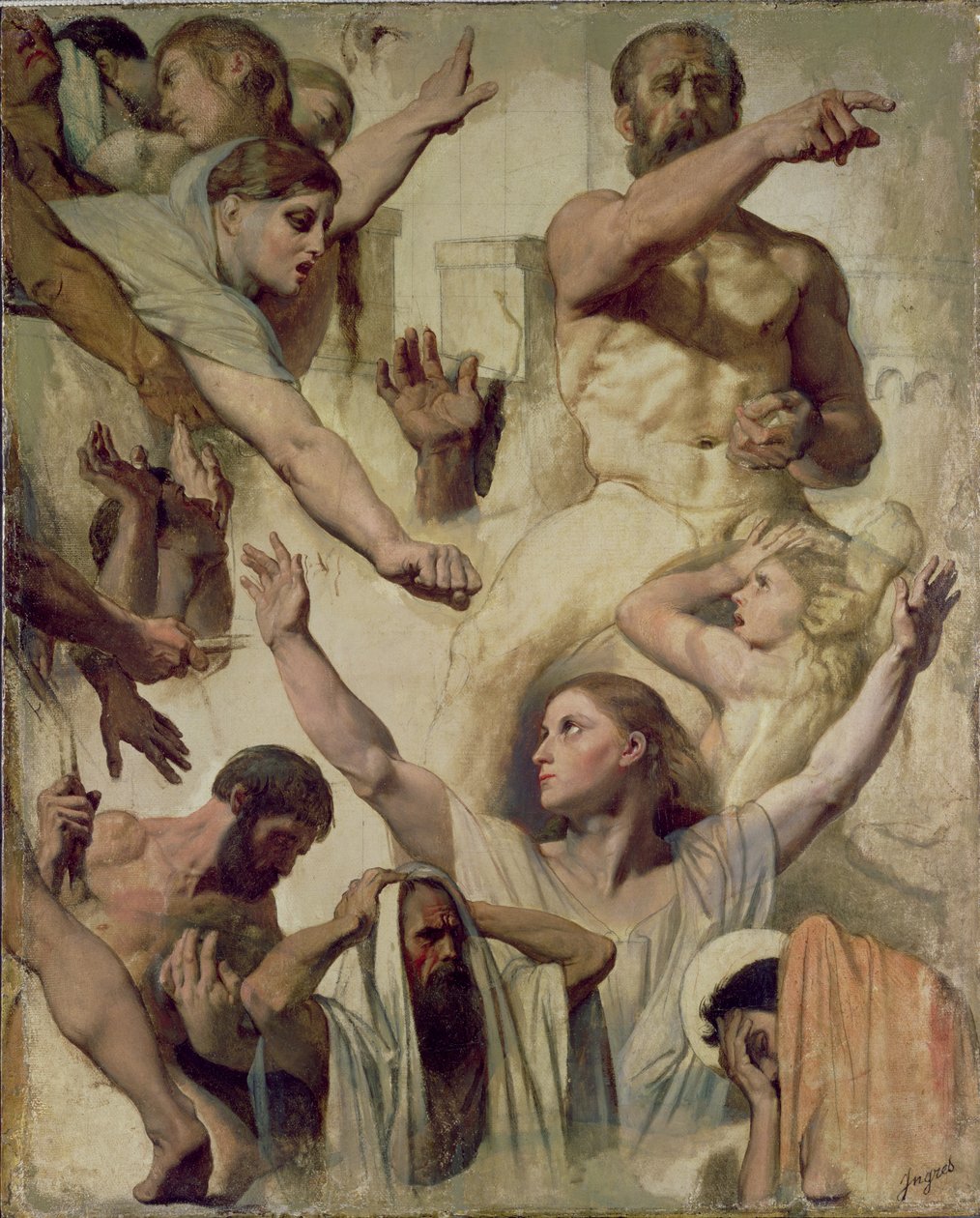 Études pour Le Martyre de Saint Symphorien (Saint, Mère et Proconsul), 1833 - Jean Auguste Dominique Ingres