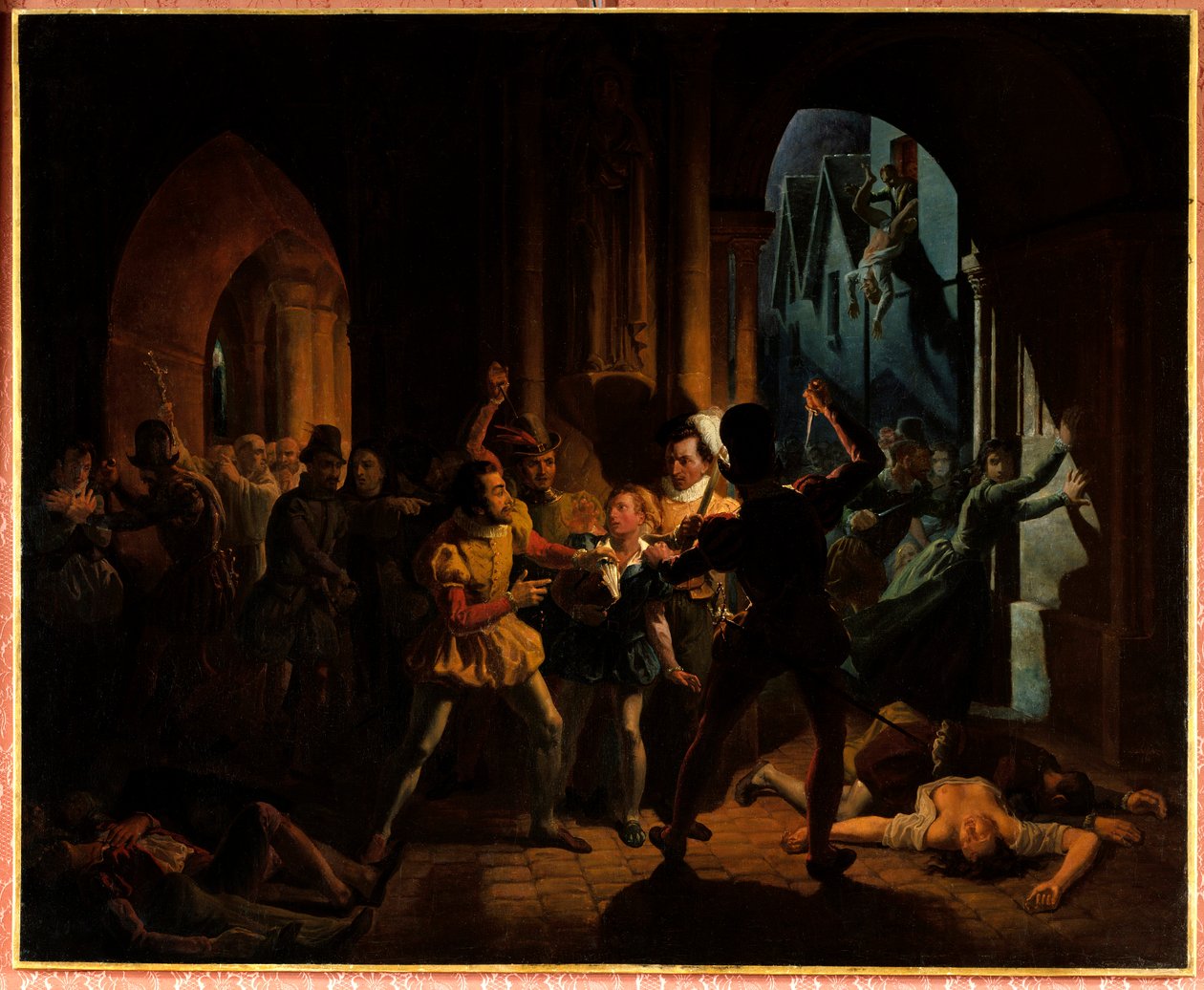 Maximilien de Béthune échappant au massacre de la Saint-Barthélemy - Jean Auguste Dubouloz