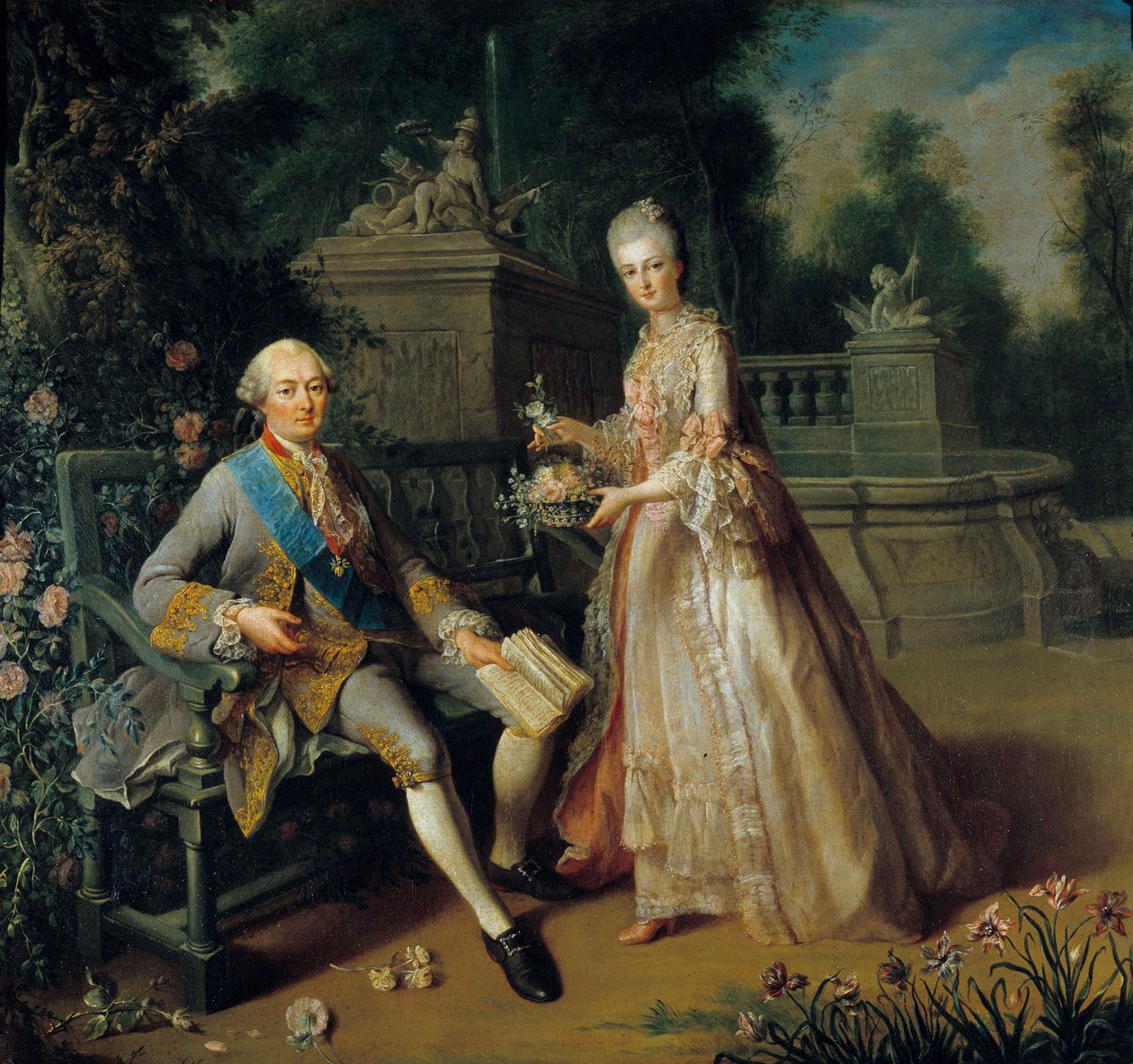 Louis Jean Marie de Bourbon, duc de Penthièvre et sa fille Louise Adélaïde - Jean Baptiste Charpentier