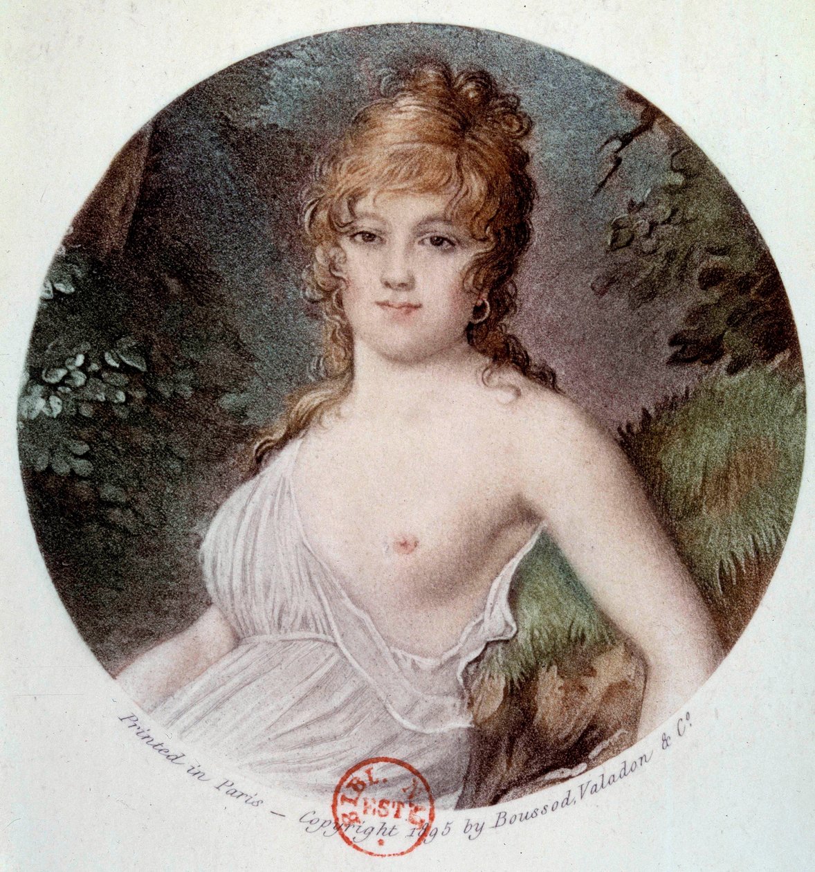 Portrait de Madame Tallian, née Cabarrus, princesse de Caraman - Chimay (1773-1835) appelée Notre Dame de Thermidor. Lithographie d