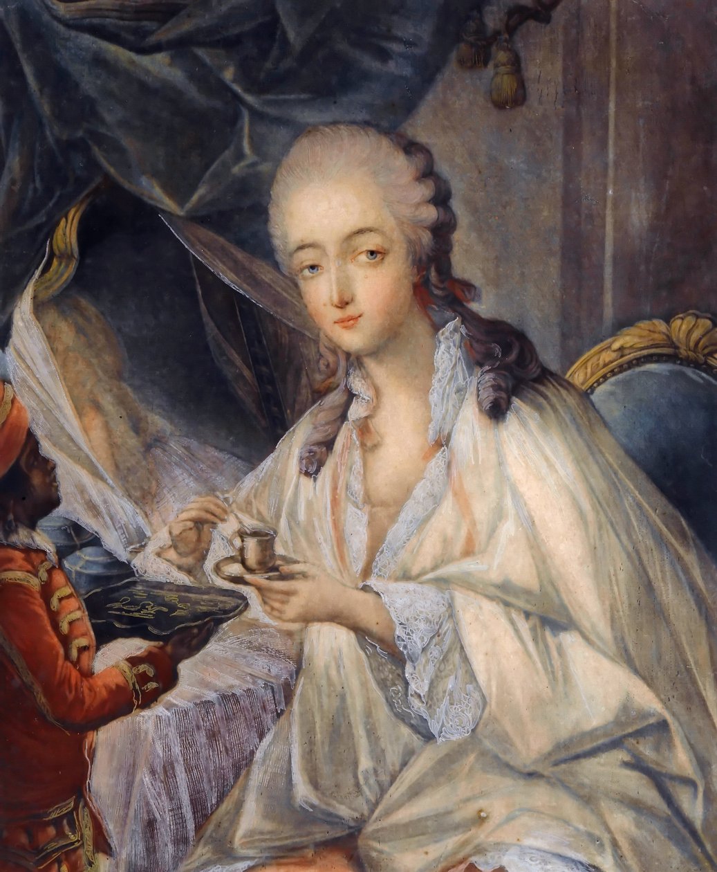 Jeanne Bécu, comtesse Du Barry 1743-1793 avec une tasse de café - Jean Baptiste André Gautier Dagoty