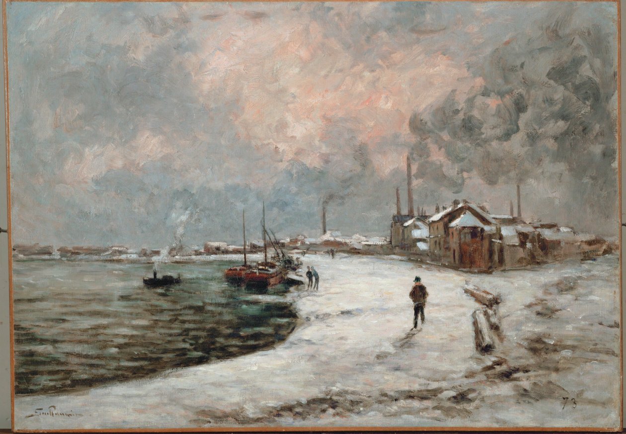 Neige à Ivry (huile sur toile) - Jean Baptiste Armand Guillaumin