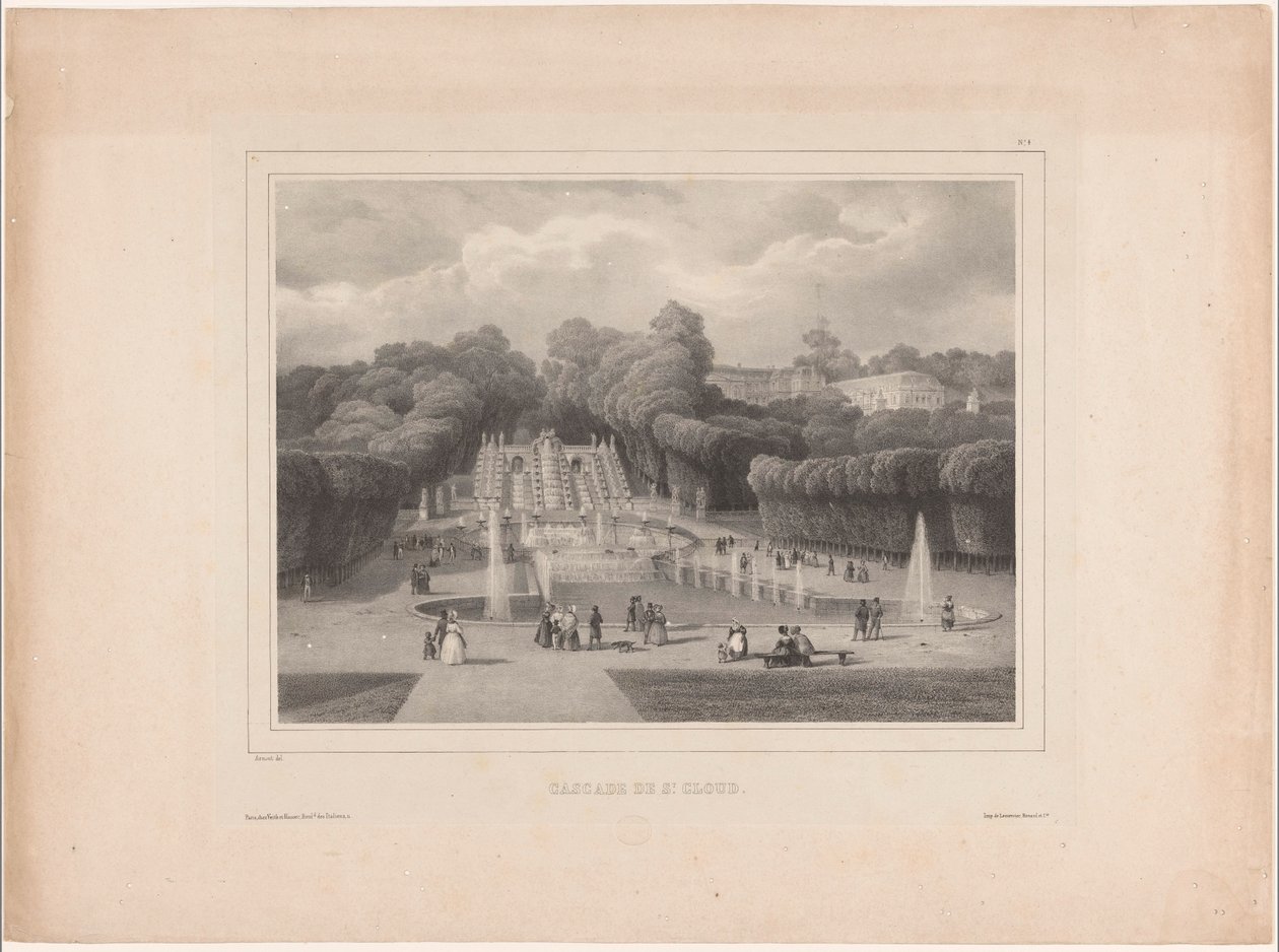 Fontaine au Château de Saint-Cloud (série: Grandes vues de Paris) - Jean Baptiste Arnout