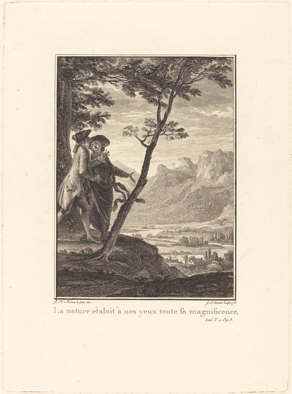 La nature étalait à nos yeux toute sa magnificence - Jean Baptiste Blaise Simonet after Jean Michel Moreau