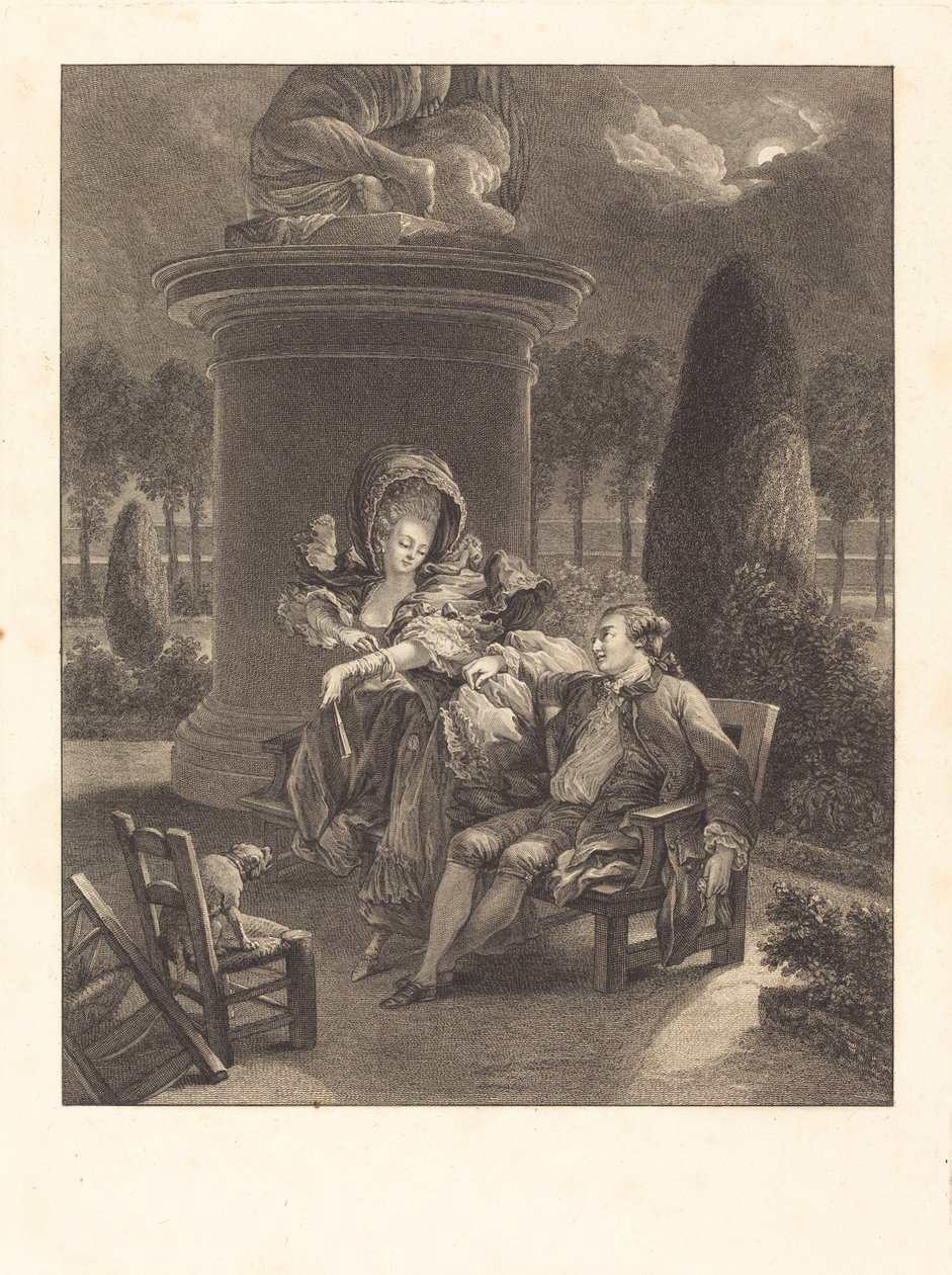 La soirée des Tuileries - Jean Baptiste Blaise Simonet after Pierre Antoine Baudouin