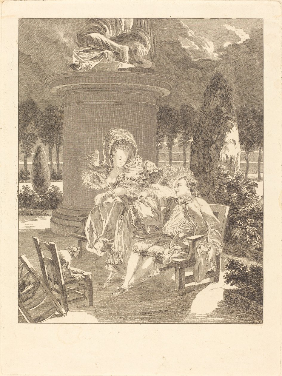 La soirée des Tuileries - Jean Baptiste Blaise Simonet after Pierre Antoine Baudouin