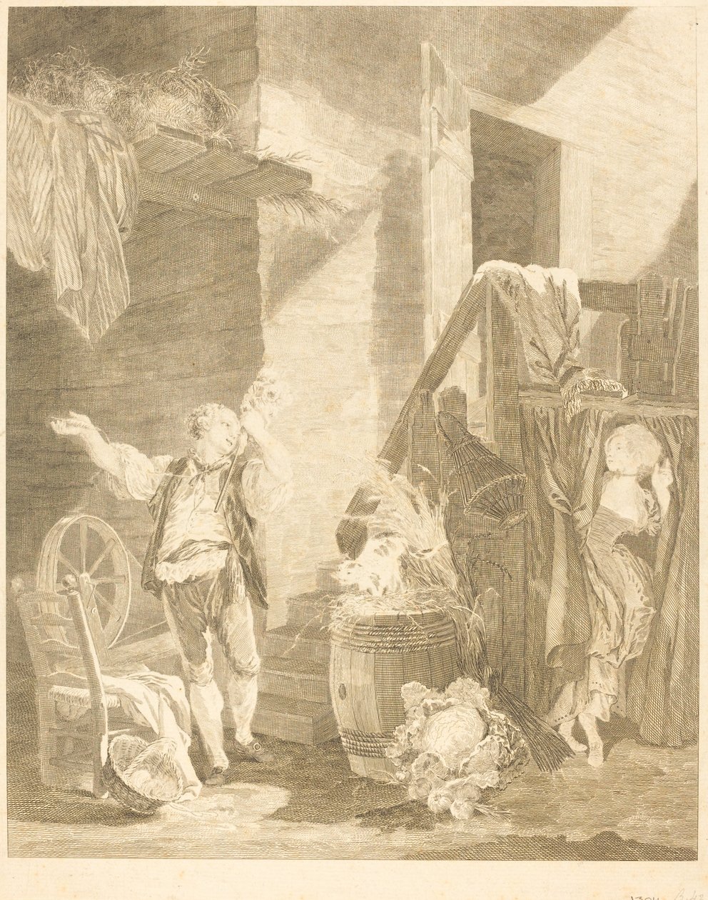 Rose et Colas - Jean Baptiste Blaise Simonet after Pierre Antoine Baudouin