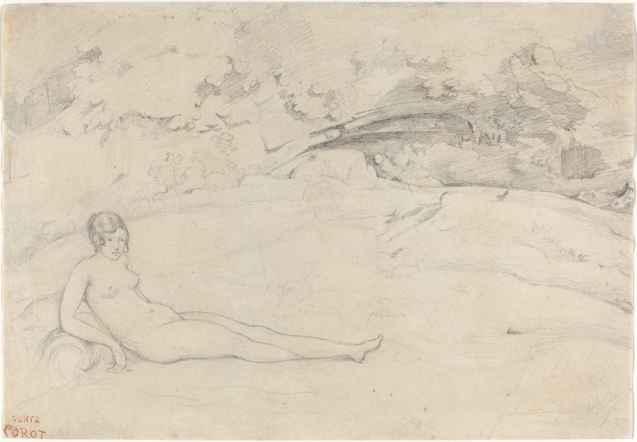 Nu allongé dans un paysage, 1825-1828 - Jean Baptiste Camille Corot