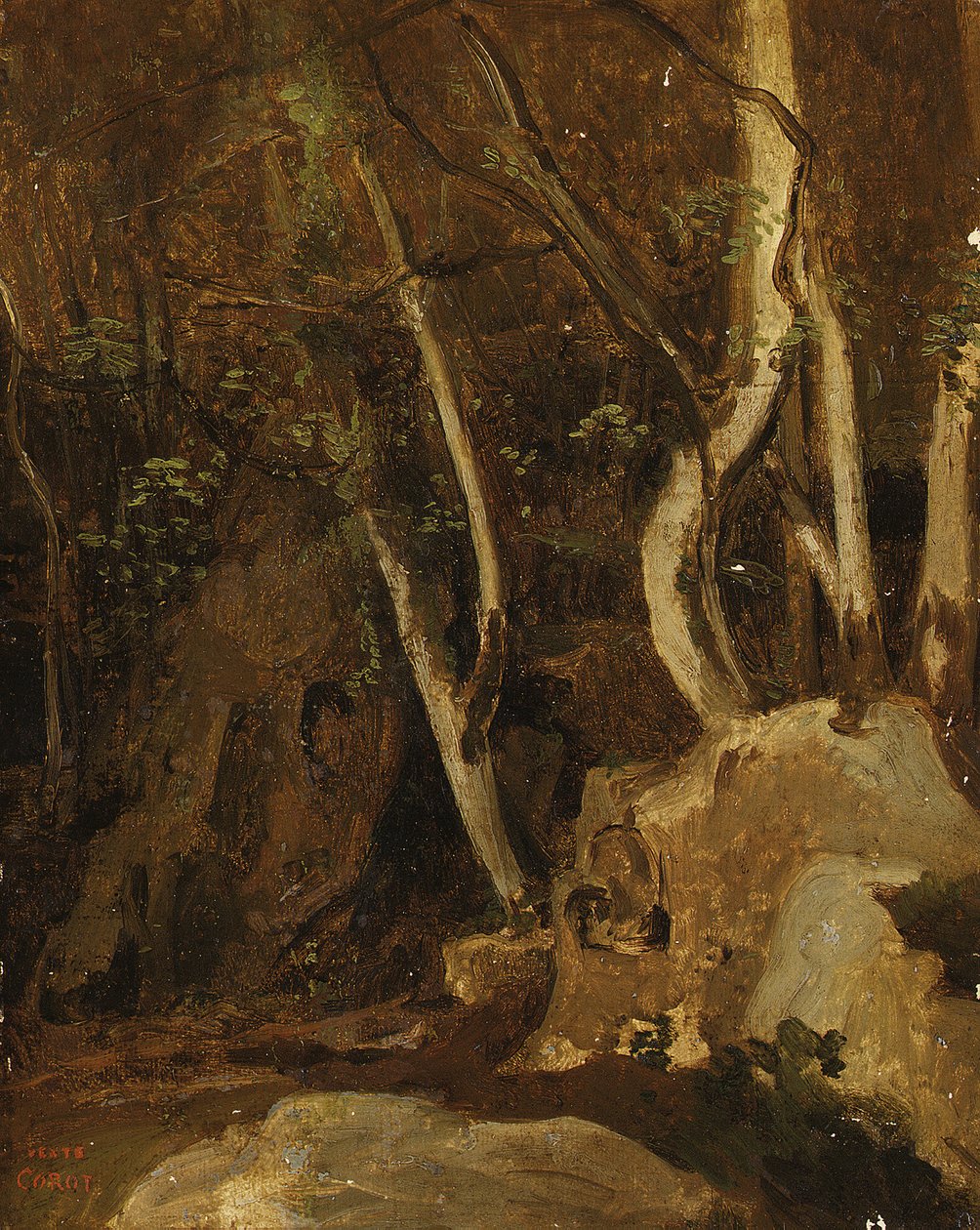 À Civita Castellana, Rochers boisés, 1825-28 - Jean Baptiste Camille Corot