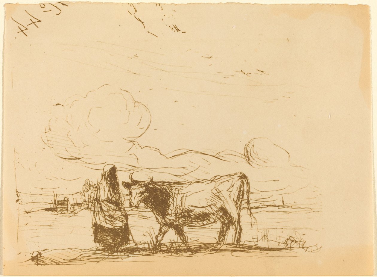 La vache et sa gardienne - Jean Baptiste Camille Corot