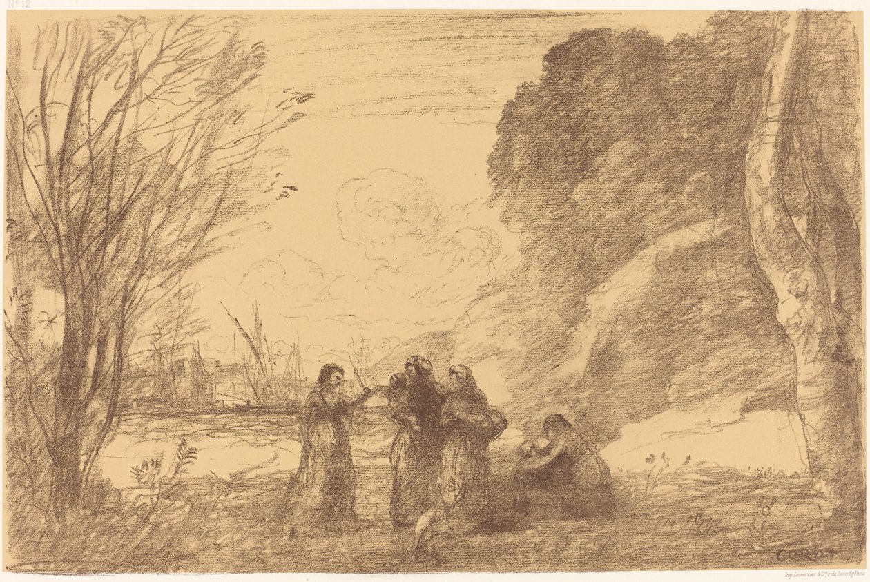 Famille à Terracina, 1871 - Jean Baptiste Camille Corot