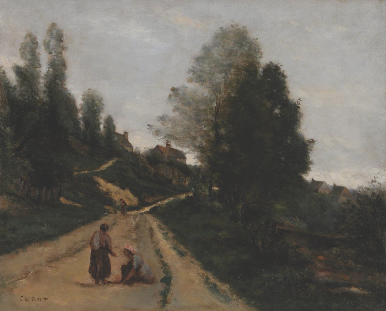 French: Gouvieux, près Chantilly. Chemin montant - Jean Baptiste Camille Corot