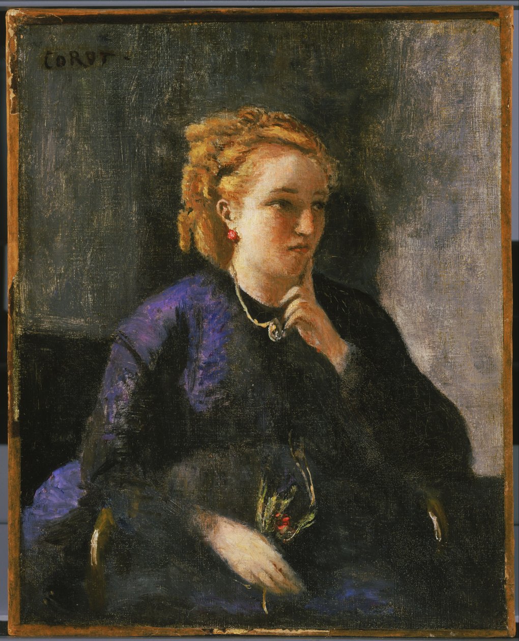 Français :  Portrait de femme Portrait of a Woman - Jean Baptiste Camille Corot