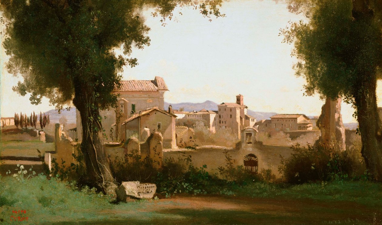Français :  Vue depuis les Jardins Farnèse View from the Farnese Gardens, Rome - Jean Baptiste Camille Corot