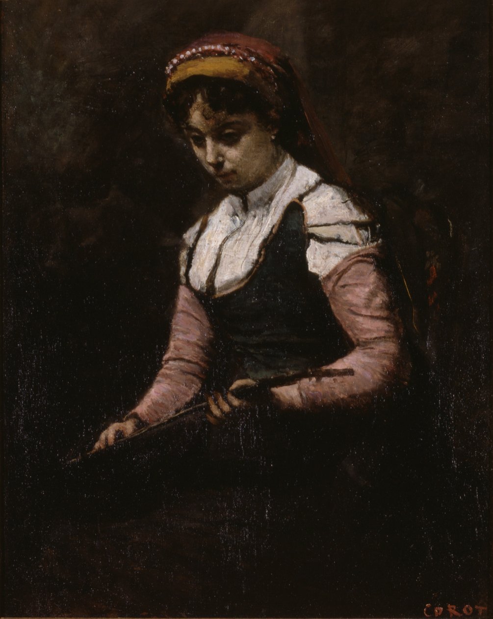 Fille à la mandoline - Jean Baptiste Camille Corot