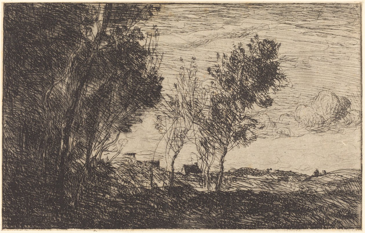 Dans les dunes: Souvenir du bois de La Haye - Jean Baptiste Camille Corot