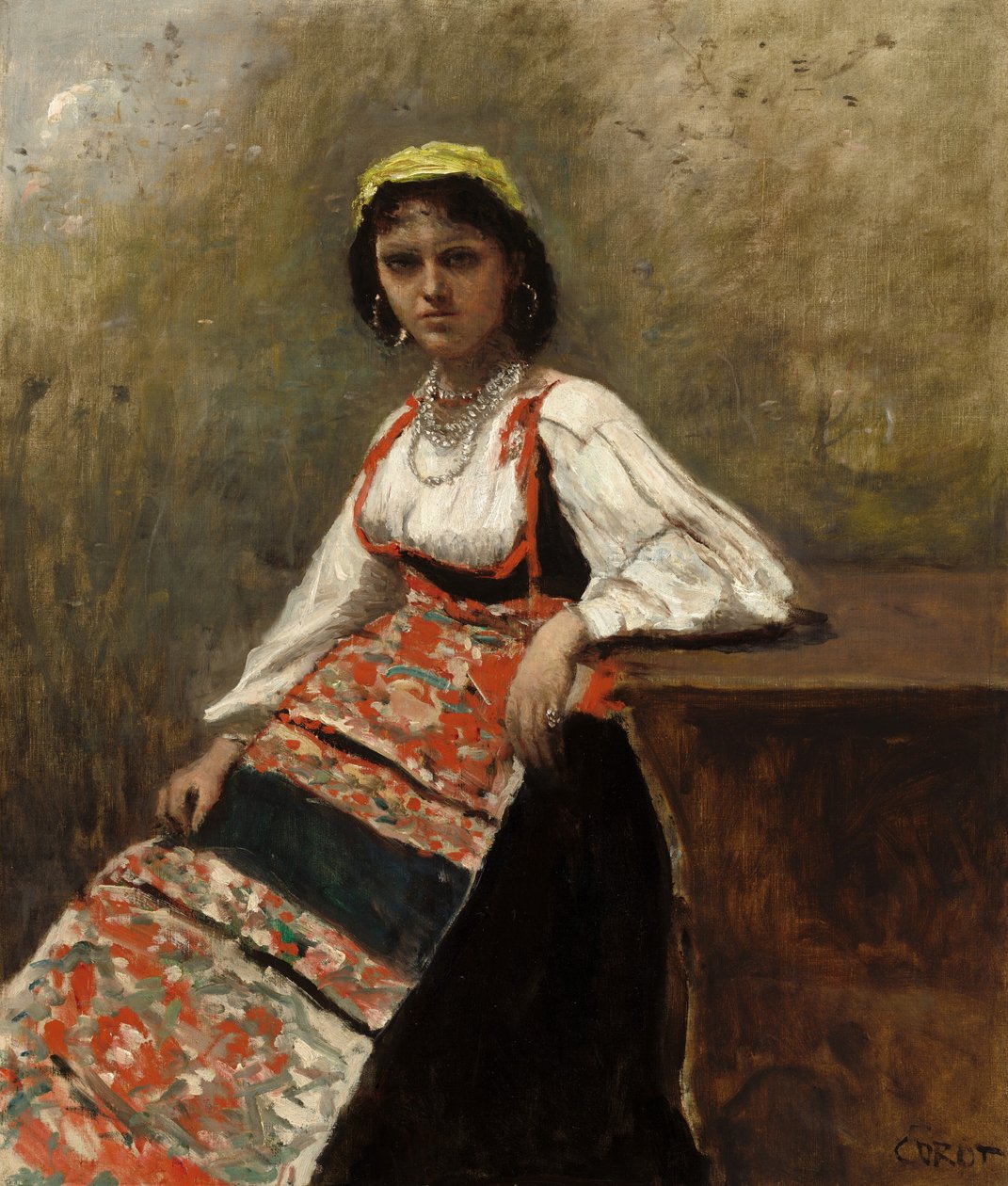 Femme italienne (La Morieri) - Jean Baptiste Camille Corot