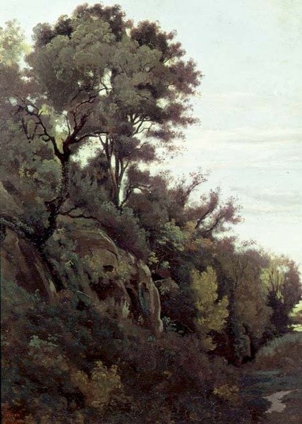 Marino - Arbres et rochers - Jean Baptiste Camille Corot