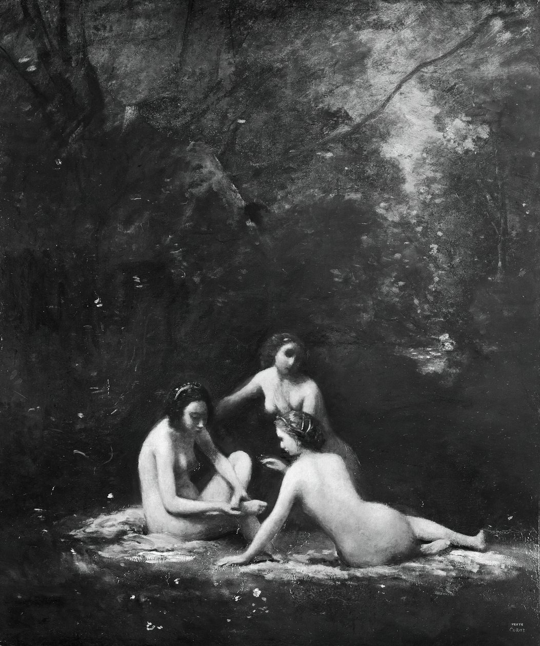 Nymphes quittant le bain, 1843 - Jean Baptiste Camille Corot