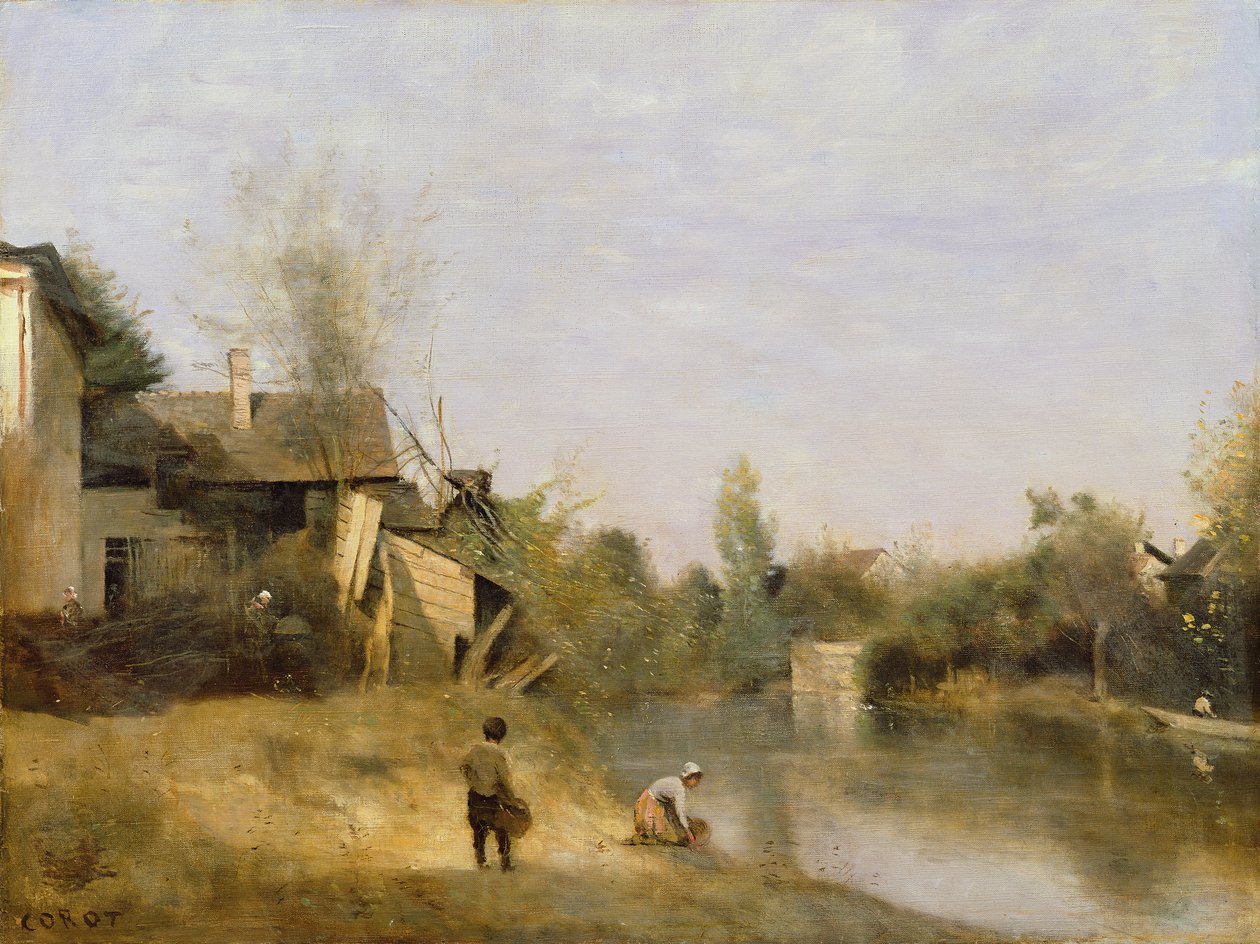 Rive à Mery sur Seine, Aube, vers 1870 - Jean Baptiste Camille Corot