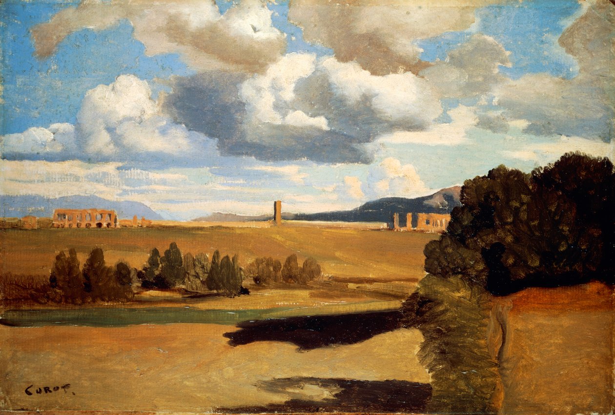 Campagne romaine avec aqueduc de Claude - Jean Baptiste Camille Corot