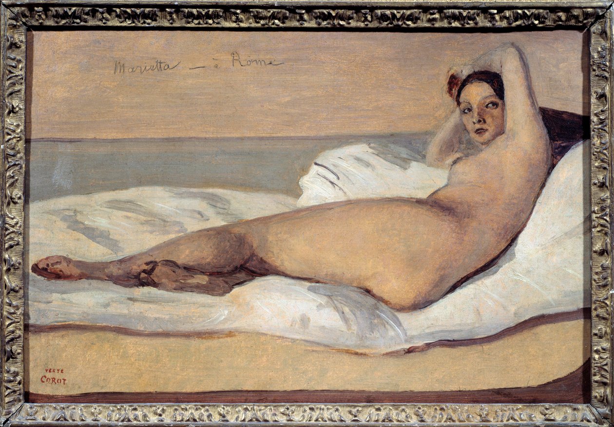 Odalisque romaine : Marietta. Peinture de Camille Corot (1796-1875) - Jean Baptiste Camille Corot