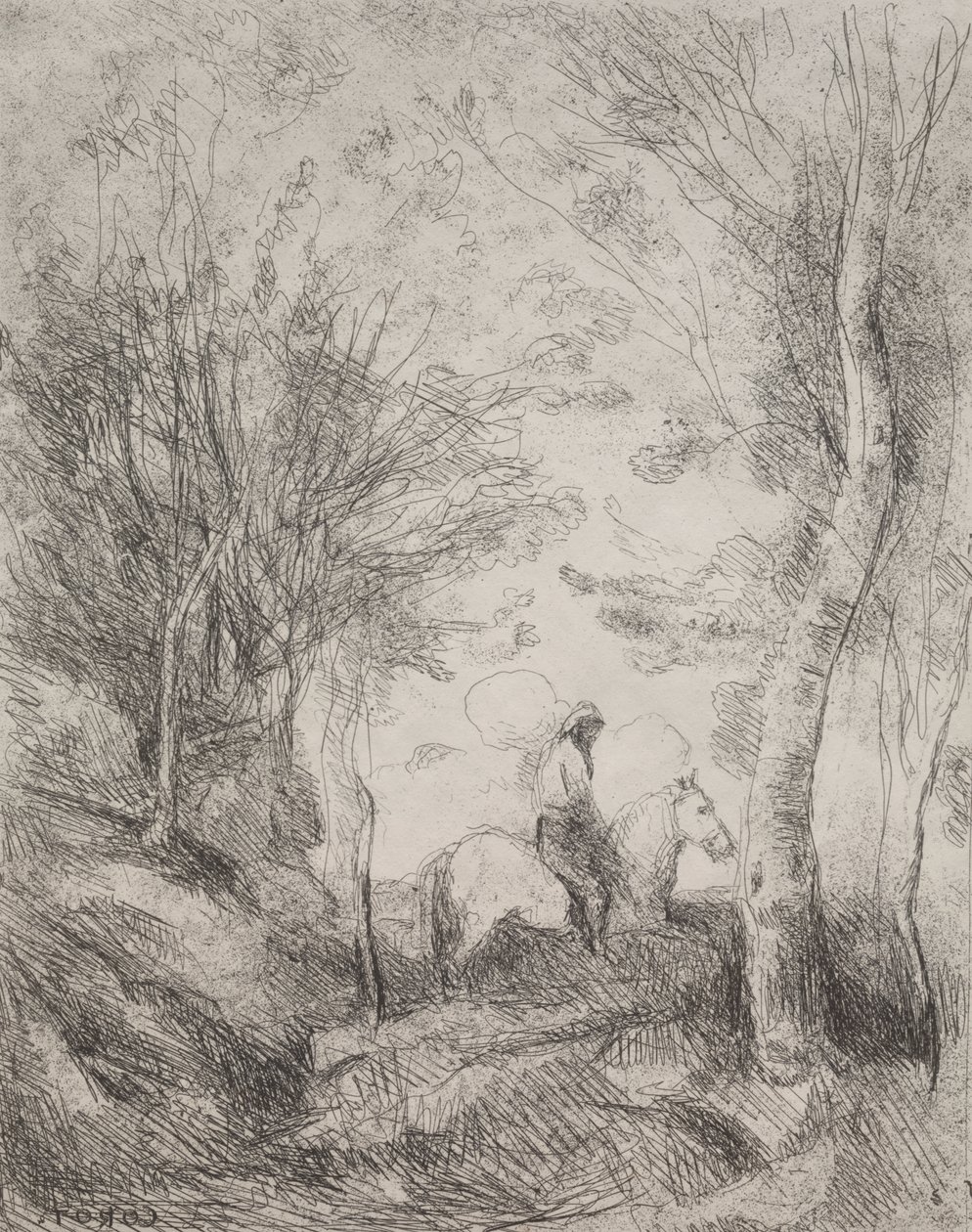 Le Grand Cavalier dans le Bois - Jean Baptiste Camille Corot